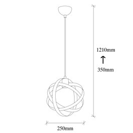 Opviq Gezegen - 6121 Lámpara de araña ajustable en negro y níquel